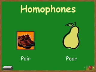 Homophones

Pair

Pear
3

 