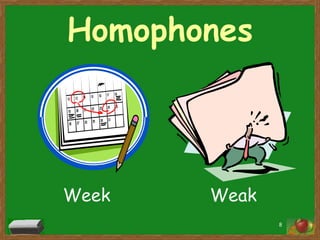 Homophones

Week

Weak
8

 