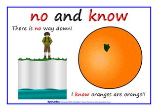 © Copyright 2009, SparkleBox Teacher Resources (www.sparklebox.co.uk)
There is no way down!
I know oranges are orange!!
 