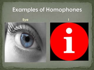 EyeExamples of HomophonesI