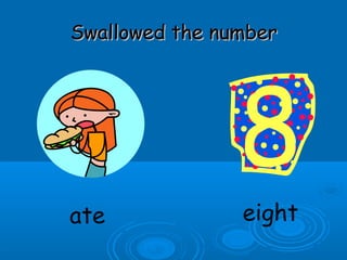 Swallowed the numberSwallowed the number
ate eight
 