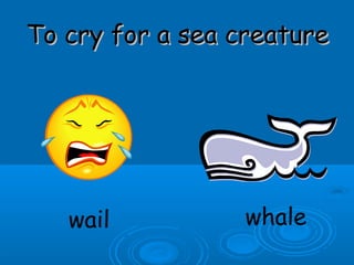 To cry for a sea creatureTo cry for a sea creature
wail whale
 