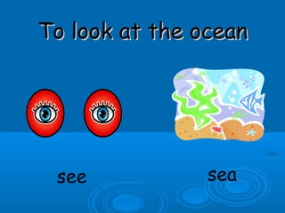 To look at the oceanTo look at the ocean
see sea
 