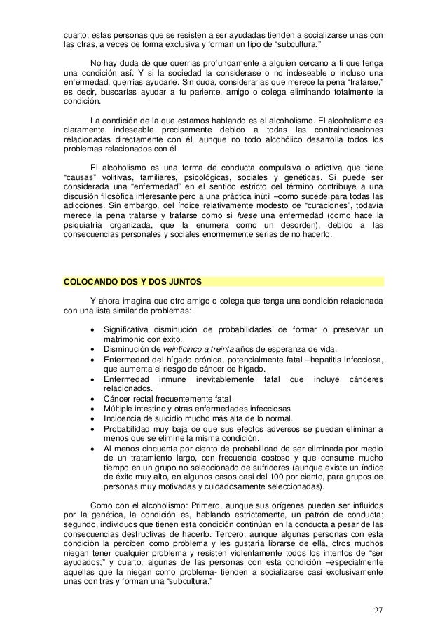 La dependencia alcohólica quitar el foro