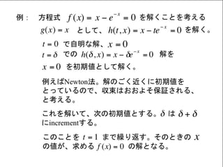 Homotopy法による非線形方程式の解法