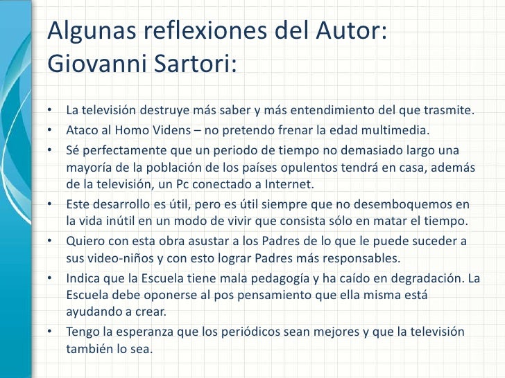 Homo videns, la sociedad teledirigida – Giovanni Sartori