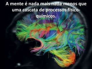 A mente é nada mais nada menos que
uma cascata de processos físico-
químicos.
 