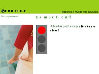 Es muy fácil !!! IV .- El siguiente Paso Utilice los productos y  siéntase vivo! 