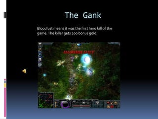 The MinimapThe large squares are your towers. Those are keeping their creeps at bay from your base.The small clusters of red and green are the creeps. Red is enemy, green is ally.You can see the 3 lanes in the minimap shown here.