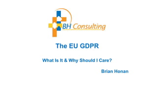 The EU GDPR
What Is It & Why Should I Care?
Brian Honan
 