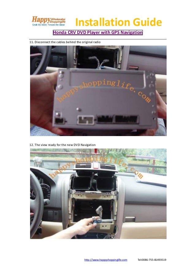 Honda crv dvd player gps navigation installation guide