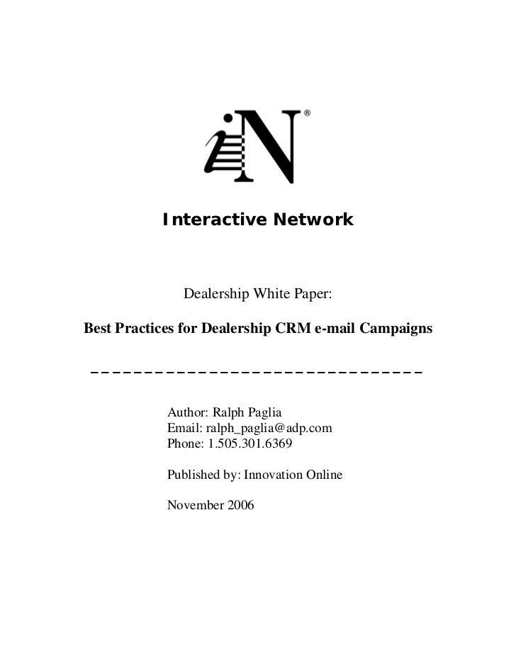 Honda Interactive Network White Paper How To Stop Spam Filte