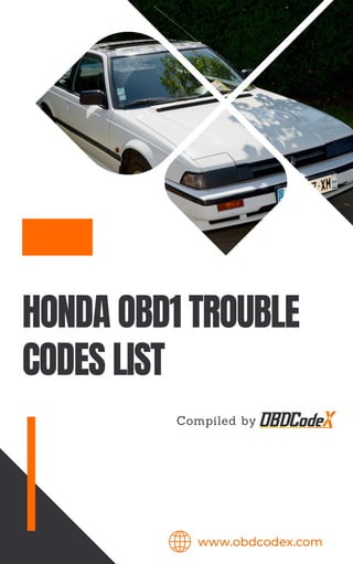 HONDA OBD1 TROUBLE
CODES LIST
Compiled by
www.obdcodex.com
 