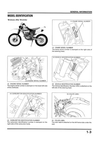 HONDA XR250R オーナーズ/サービスマニュアル Honda Xr250r Service Manual Repair 1986-1995 Xr250 | PDF