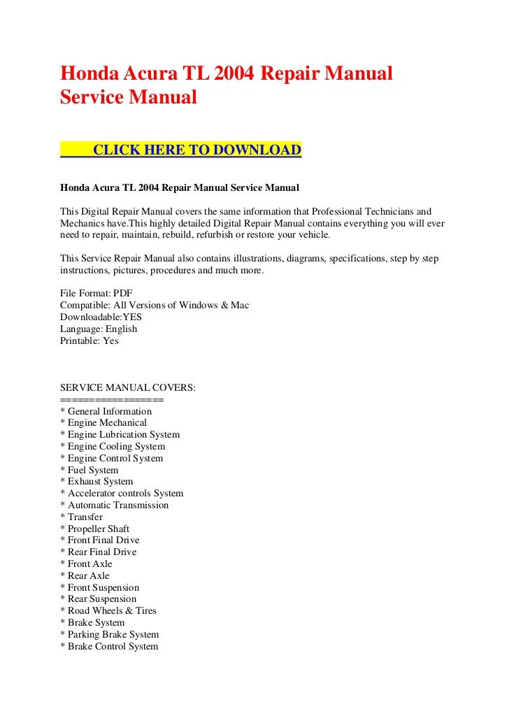 2007 acura tl owners manual download 2007 acura tl owners manual download