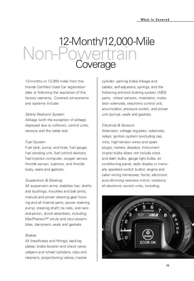 Honda Certified Used Cars Warranty Booklet for El Paso, Las Cruces, Alamogordo Honda Shoppers