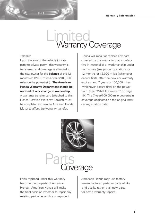 Honda Certified Used Cars Warranty Booklet for El Paso, Las Cruces, Alamogordo Honda Shoppers