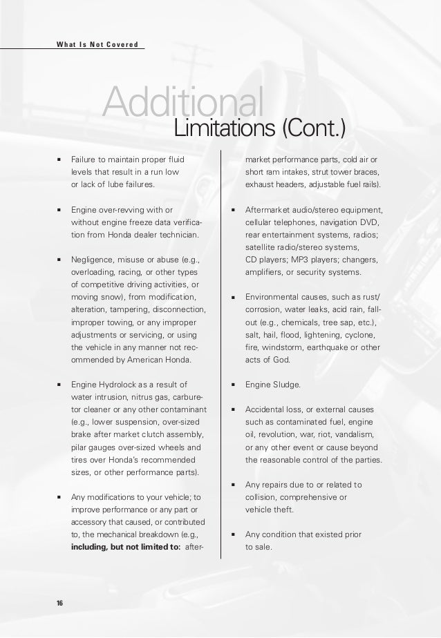 Honda Certified Used Cars Warranty Booklet For Manassas, Chantilly, Grainsville, Fairfax, Tysons