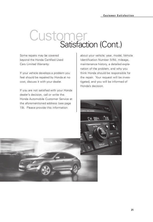 Honda Certified Used Cars Warranty Booklet For Manassas, Chantilly, Grainsville, Fairfax, Tysons