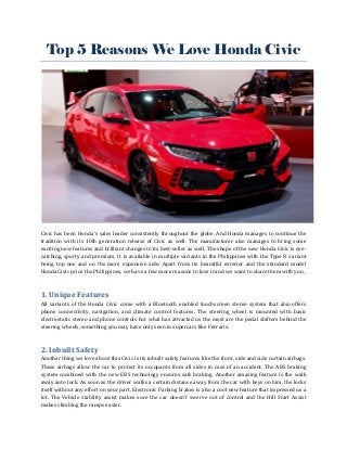 Honda Civic Price Philippines Honda Civic Price Philippines