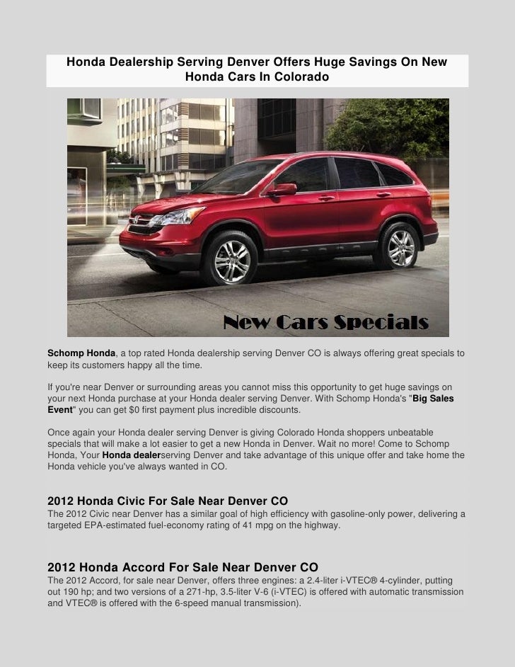 Honda Dealership Denver >> Honda Dealership Serving Denver Offers Huge Savings On New Honda Dealership Denver >> Honda Dealership Serving Denver Offers Huge Savings On New
