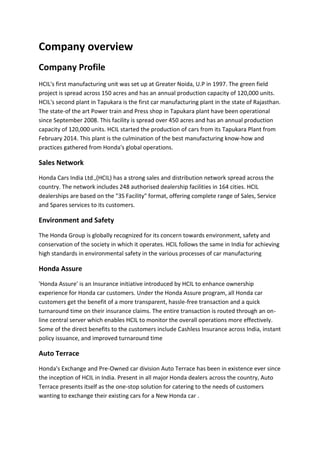 Honda ERP Report