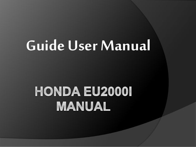 Honda EU2000i manual