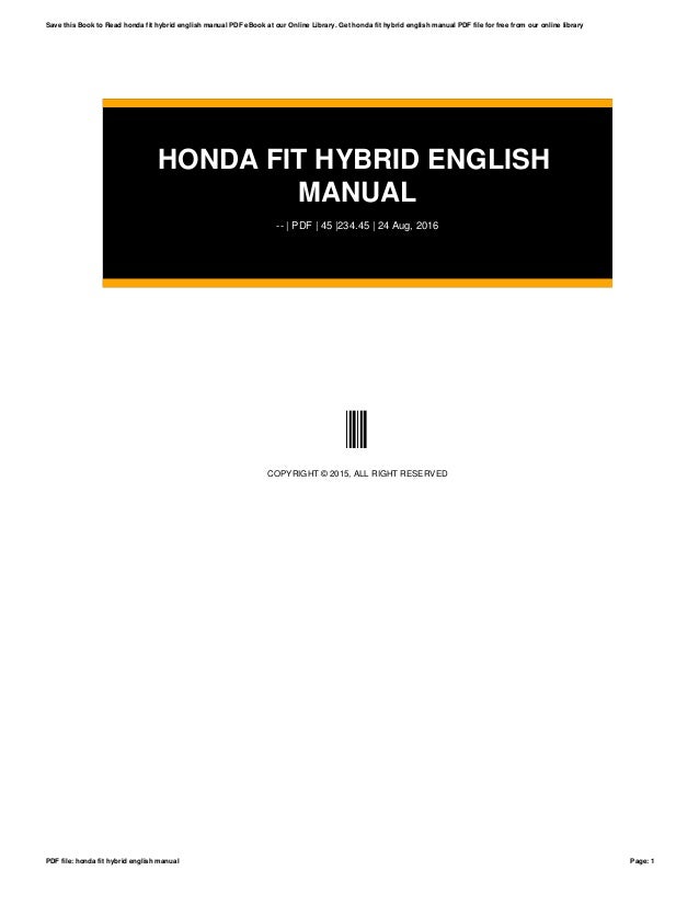 Honda Vezel Hybrid 2017 User Manual English Pdf