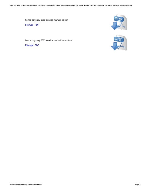 Honda Odyssey 2003 Service Manual