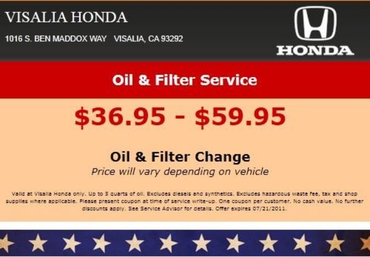 Honda Oil Change Special CA Honda Dealer Serving Fresno