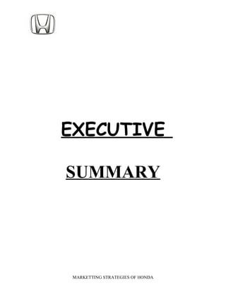 Honda project report