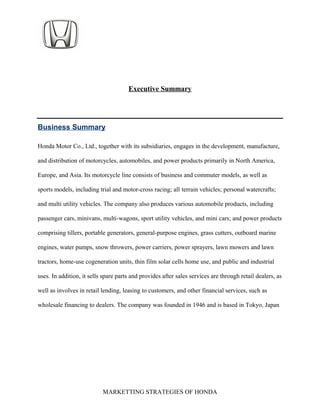 Honda project report