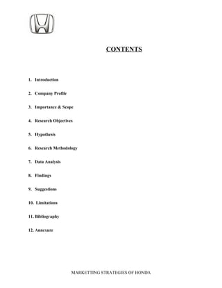 Honda project report