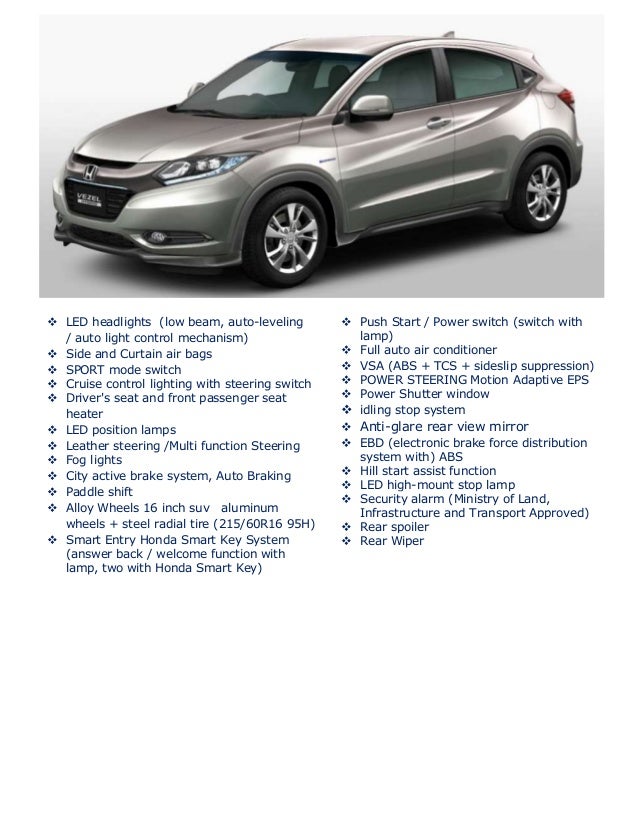 Honda vezel manual