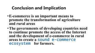 How to Promote Transformation and Upgrading of Agriculture by E-Commerce- ShuYang Case from China