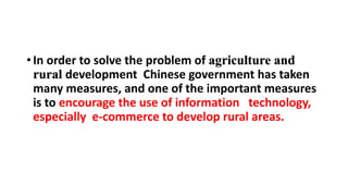 How to Promote Transformation and Upgrading of Agriculture by E-Commerce- ShuYang Case from China