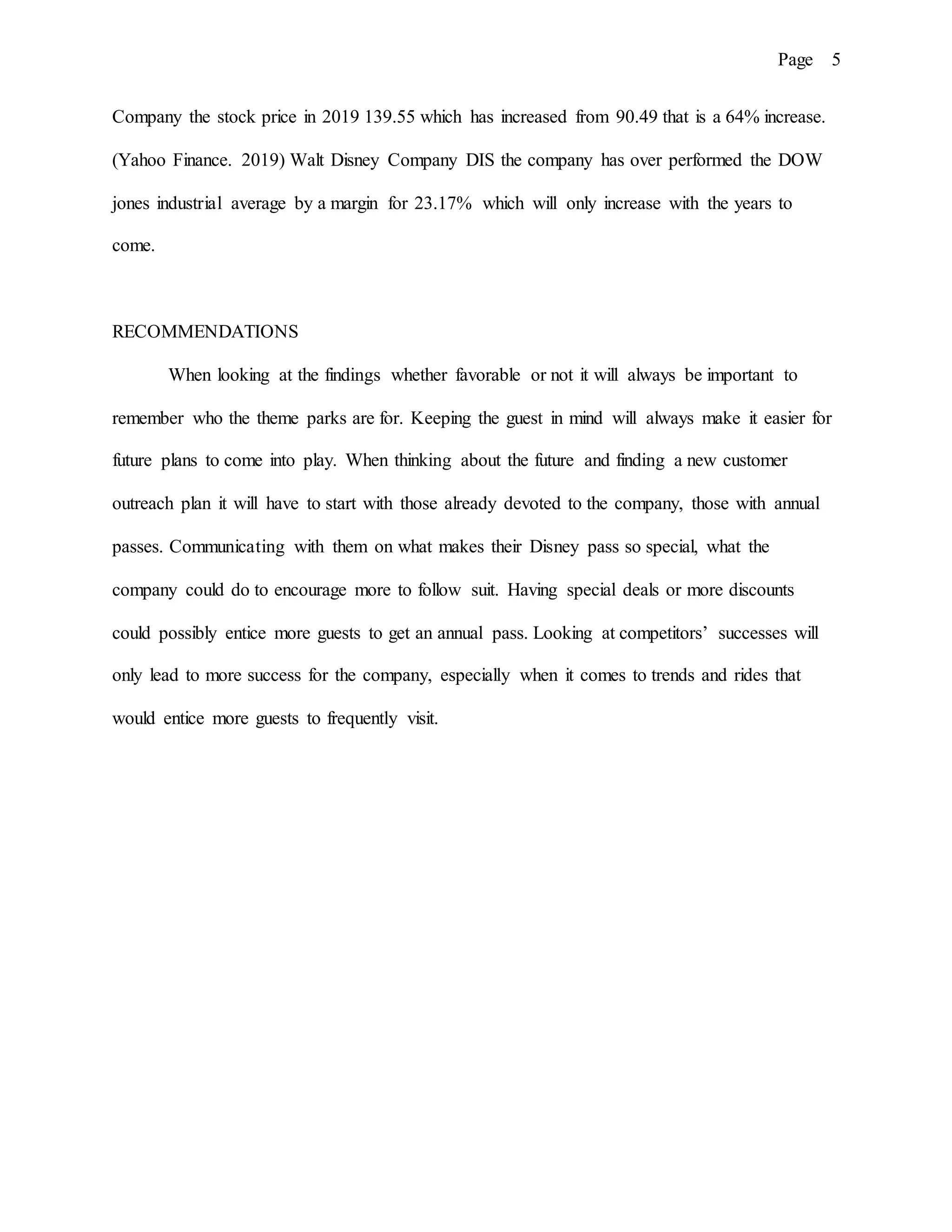 Marketing Analysis for Walt Dinsey World PDF
