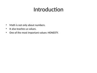 Honesty_in_Mathematics 5 Orientation And Introduction | PPTX