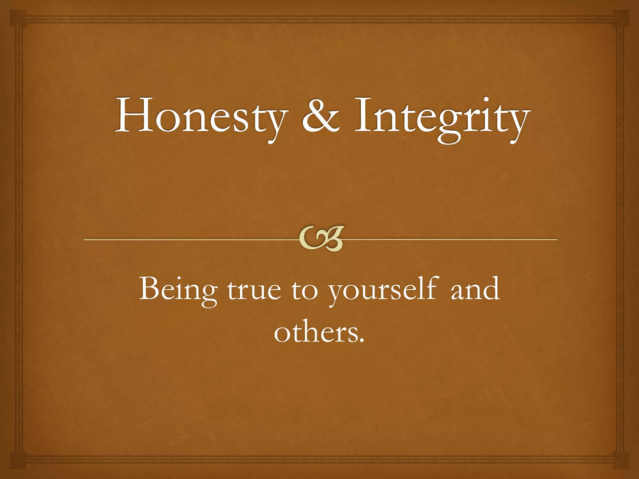 Honesty and integrity | PDF