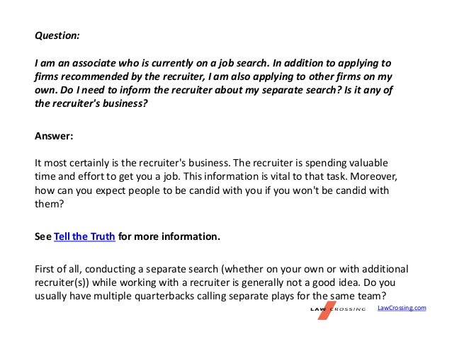 working with a recruiter