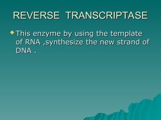 Transcriptasa Inversa enzymes used in rDNA Technology_honey.ppt