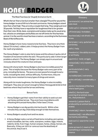 Honey badger (comparative superlative) | PDF