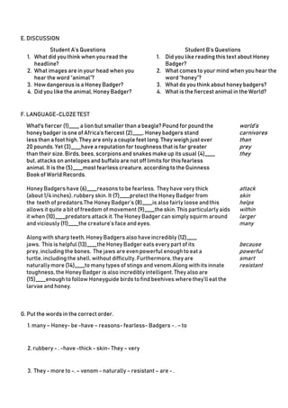 Honey badger (comparative superlative) | PDF