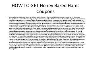 Honey Baked Hams Coupons - Printable Honey Baked Hams Coupons