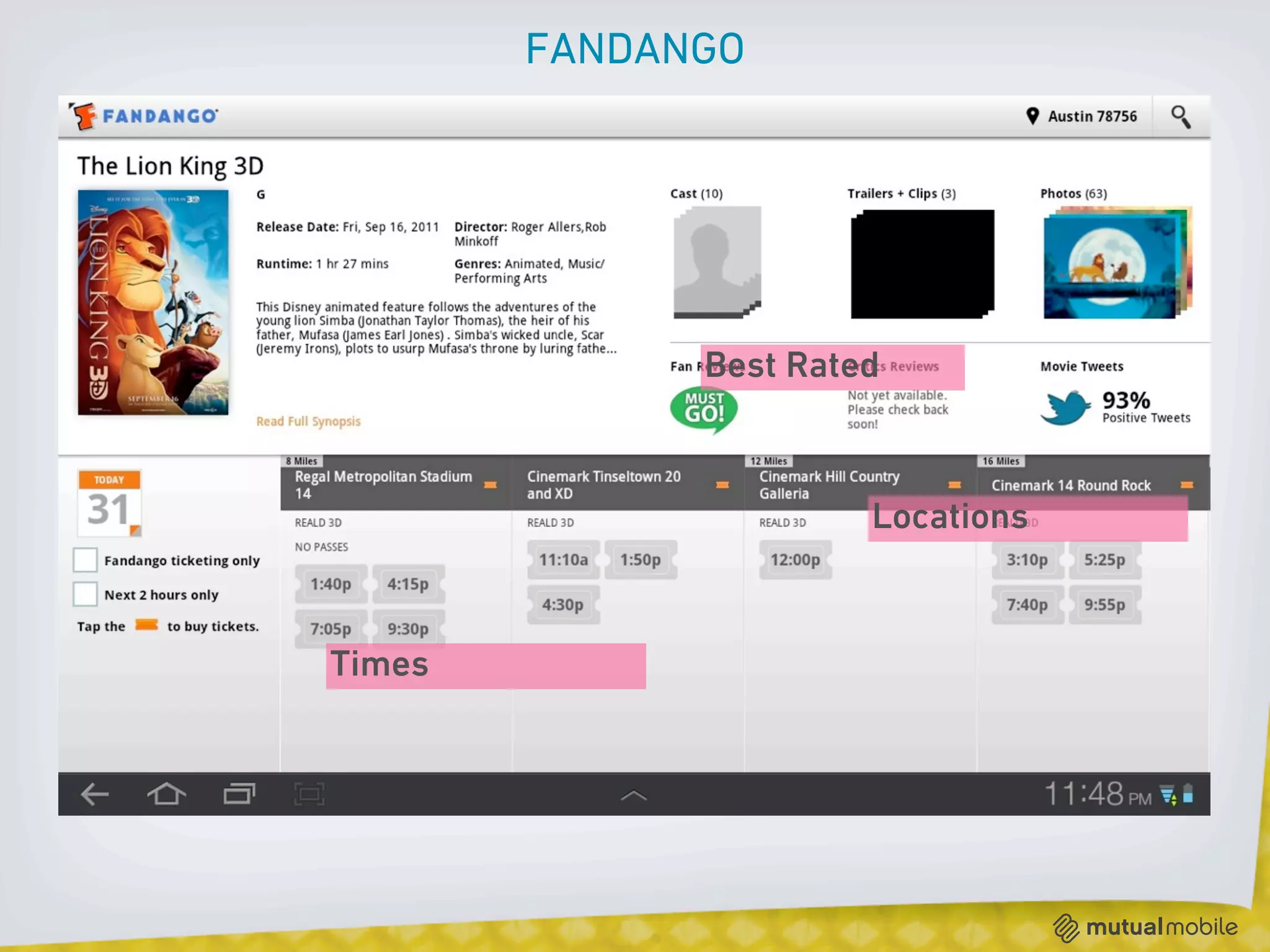 FANDANGO




              Best Rated



                       Locations


Times
 