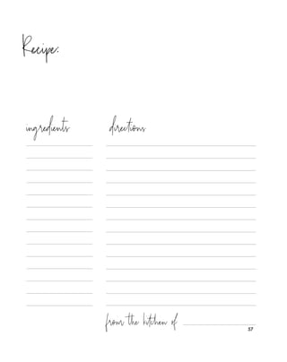 57
Recipe:
ingredients directions
from the kitchen of
 