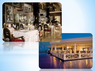 A foodie’s dream come true, Fuentes is the ultimate in dining and entertainment. Dinner and a show? It’s all right here in one place. With five open kitchens under a 90-foot vaulted thatched roof, Fuentes offers an epicurean adventure to satisfy both your appetite and your curiosity. Flat-screen TVs display our Michelin-trained chefs’ cooking techniques and Mexico’s rich culinary heritage. 