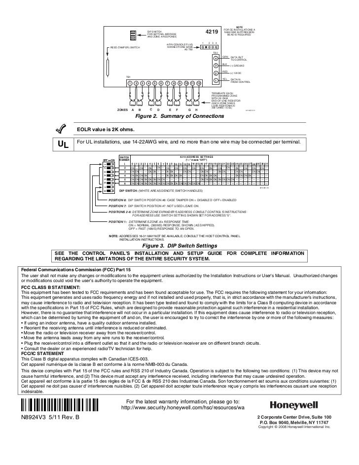 Honeywell Wired 8-zone Alarm System Expander 4219 Honeywell 4219 Wired ...