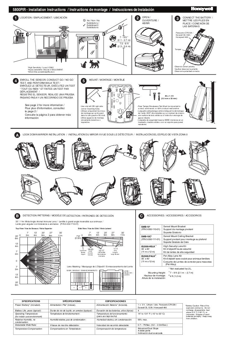 Honeywell 5800PIR Install Guide