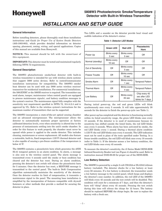 Honeywell 5808w3installguide PDF
